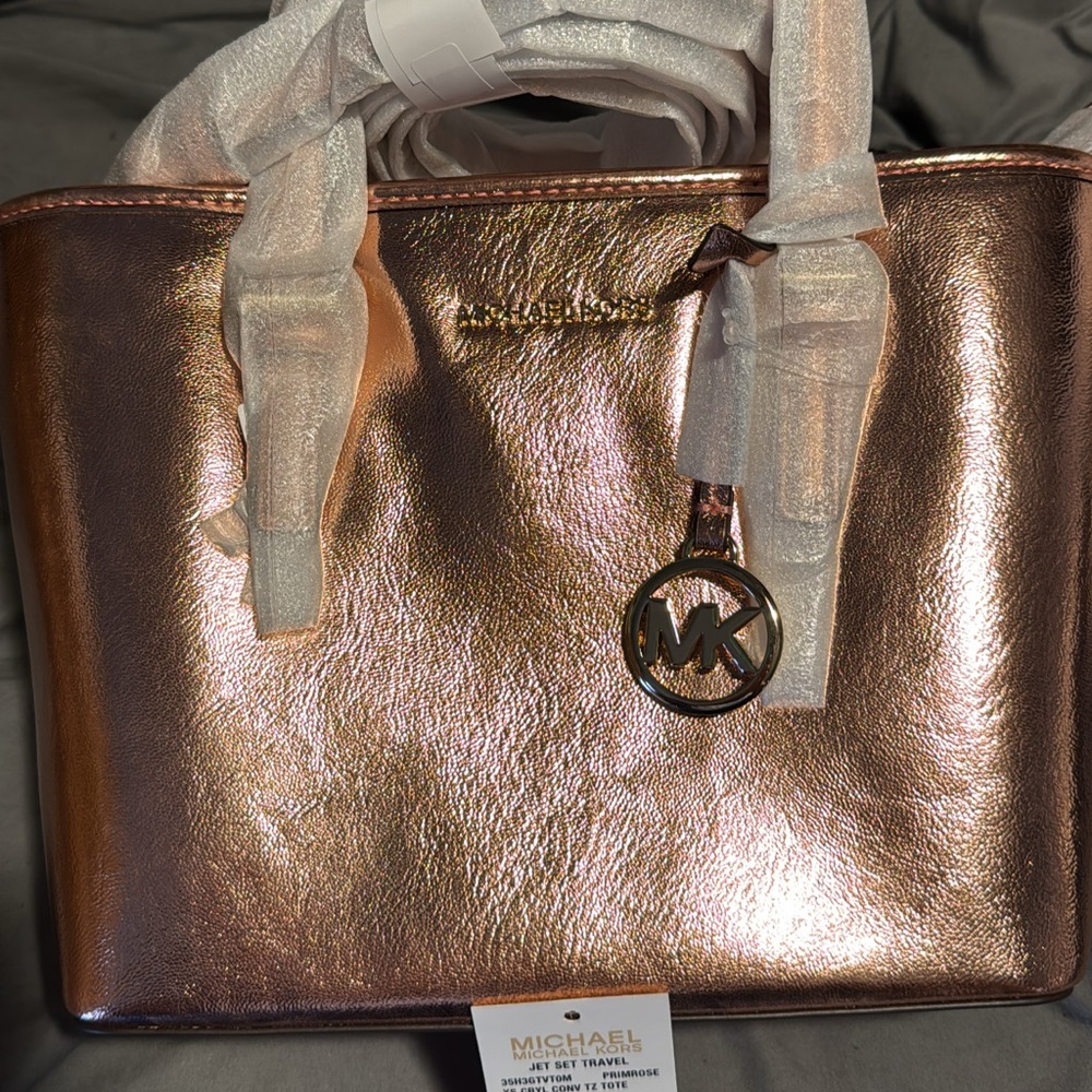 Michael Kors Metallic Rose Tote